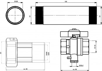 DELTAMESS / DITECH Einbausatz-Neu G1 x 130mm