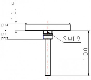 Bimetall-Zeigerthermometer 0-120° OR Ø 100 mm 1/2" x 100 mm Anschluß hinten