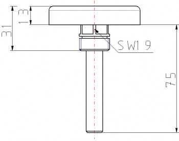 Bimetall-Zeigerthermometer 0-120° OR Ø 80 mm 1/2" x 50 mm Anschluß hinten