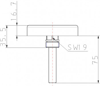 Bimetall-Zeigerthermometer 0-120° OR Ø 80 mm 1/2" x 75 mm Anschluß hinten