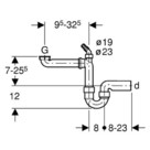 Geberit Spültisch-Ablauf 1 1/2" x 50 mm, Raumsparmodell