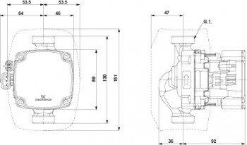 GRUNDFOS ALPHA2 GO Umwälzpumpe 15-40, 1/2" x 130 mm, 230 V 93074253