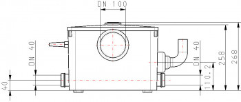 Homa WC-Klein-Hebeanlage mit Überflur-Sammelbehälter, Modell DT3902