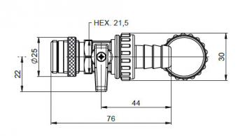 DITECH M Trinkwasser KFE-Kugelhahn Neu 1/2", mit Schlauchverschraubung DVGW