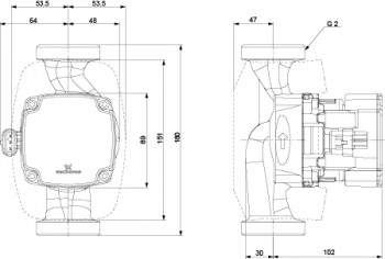 GRUNDFOS ALPHA1 GO Umwälzpumpe 32-40, 11/4" x 180 mm, 230 V 93074201