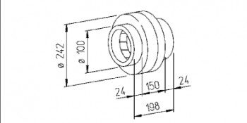 HELIOS Radial-Rohrventilator InlineVent RR 100 C, verzinkt, Anschluss-Ø 100 mm 05654