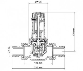 SYR Druckminderer 1 1/2", 315 AB, Rotguss