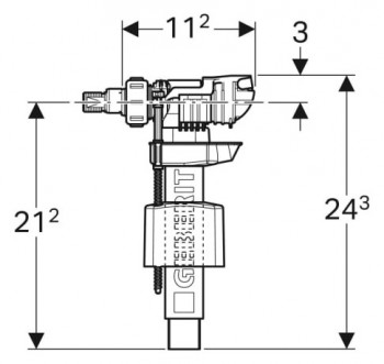 GEBERIT Füllventil Typ 380 WA seitlich, 3/8", zu AP und UP-Spk.