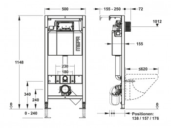 MEPA nextVIT Element für Wand-WC 1200 mm, UP-Spk. Sanicontrol Typ A31 51405