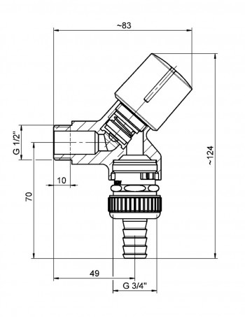 Schlösser O100 Geräteventil 1/2" chrom, mit RV, mit Belüfter DVGW