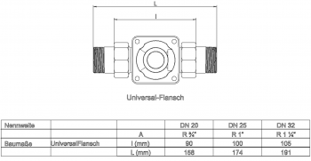 Syr / Ditech Universalflansch DN 32, 1 1/4" Nr. 2315.32.000