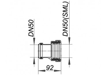 DALLMER Übergangsverbinder SML/HT DN 50/50