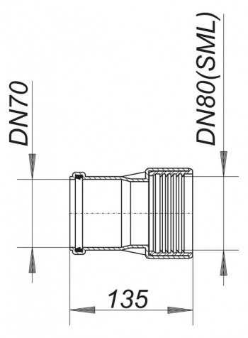 DALLMER Übergangsverbinder SML/HT DN 75/80