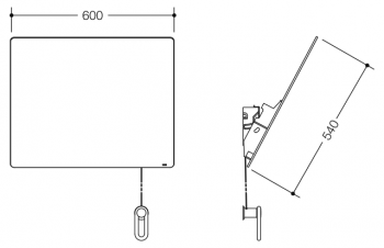 HEWI 801 Kristall-Kippspiegel 540 x 600 mm, reinweiß 801.01.100 99