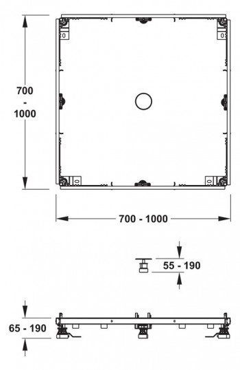 MEPA-Montagerahmen SF Rechteck Duschwannen SF Acryl bis 1000 x 1000 mm 150183