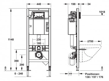 MEPA nextVIT Element für WC barrierefrei 1200 mm, UP-Spk. Sanicontrol Typ A31 Nr. 513110