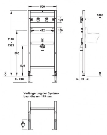 MEPA nextVIT Element für Ausgussbecken 1200 mm, für Wandarmatur 522002