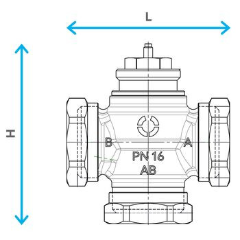 Oventrop Dreiwegeventil Tri CTB 3/4" PN 16, DN 20, Kvs: 4.3, 1131306