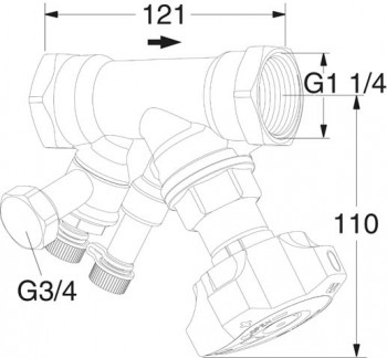 Heimeier TA Strangregulierventil STAD, 1 1/4" mit Entleerung