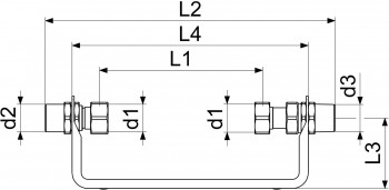 Schlösser Wasserzähler-Anschlussgarnitur waagerecht 3/4" x 3/4", für QN 2,5