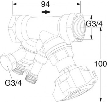Heimeier TA Strangregulierventil STAD, 3/4" mit Entleerung