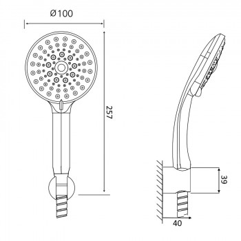 DIANA O100 Eco Wannenset d=100mm 3-strahlig verchromt Neu