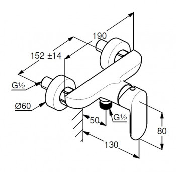 DIANA O200 AP-Brausemischer chrom Neu