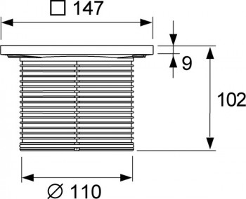 DITECH/TECE Rostrahmen Kunststoff 150x150mm, mit Designrost