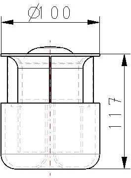 DITECH/TECE 2-stufiger Membran-Geruchsversch. für Abläufe DN100, Höhe 117mm