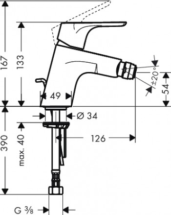 Hansgrohe FOCUS Bidetmischer mit Ablaufgarnitur, chrom, 31920000