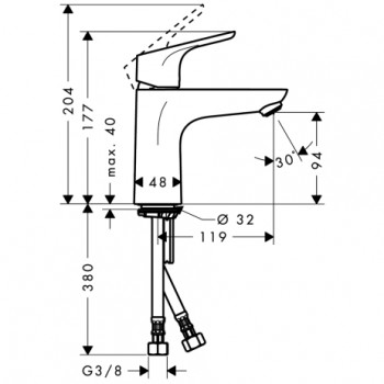 Hansgrohe FOCUS Waschtischmischer 100 ohne Ablaufgarnitur, chrom, 31517000