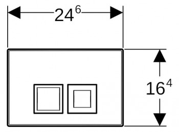 Geberit DELTA35 Betätigungsplatte für 2-Mengen-Spülung eckig/weiß