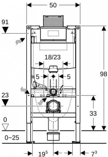 Geberit Duofix Element für Wand-WC, 98 cm, mit Omega UP-Spülkasten 12 cm