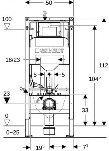 Geberit Duofix Element für Wand-WC, 112 cm, mit Sigma UP-Spülkasten 12 cm