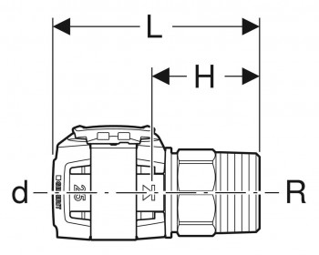 GEBERIT Flowfit Übergang 16 mm x 3/4" AG