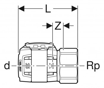 GEBERIT FlowFit Übergang 25 mm x 1" IG