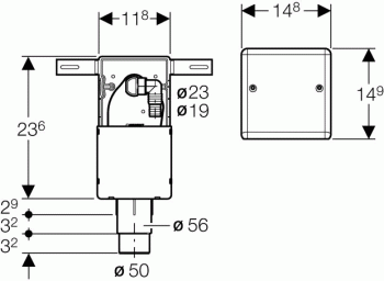 Geberit Röhrengeruchsverschluss Wandeinbau Abgang 50mm