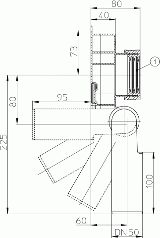 Hutterer & Lechner HL430/50 Urinal-Absaugsifon DN50