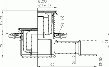 Hutterer & Lechner HL510N Bodenablauf DN 40/50