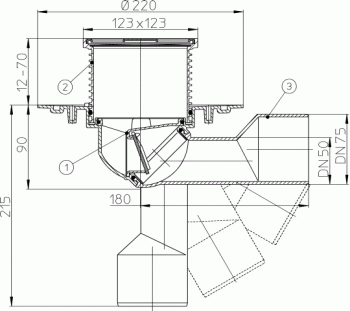 Hutterer & Lechner HL80 Balkon- und Terrassenablauf DN50/75 drehbar