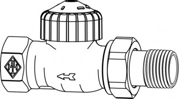 Heimeier Thermostatventil V-exakt II 1/2" DG, umgekehrte Flussrichtung, Voreinst.