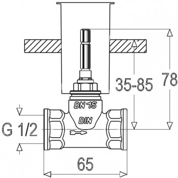 Schulte Unterputzventil Rohbauset mit Gewindeanschluss G 1/2"