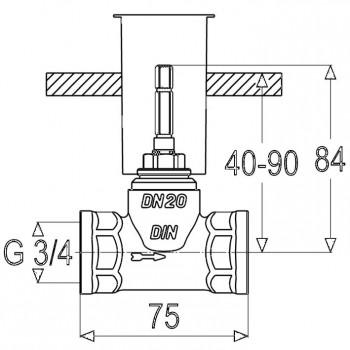 Schulte Unterputzventil Rohbauset mit Gewindeanschluss G 3/4"