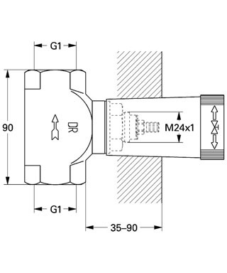 Grohe Unterputzventil-Unterteil 1"