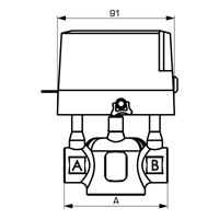 ESBE Zonenventil 2-Wege, motorisch ZRS224 DN 25, Kvs 5.7, 43122300