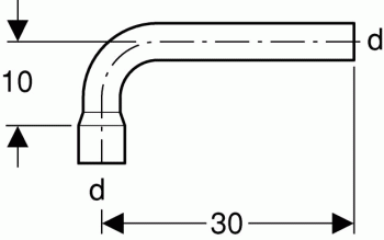 Geberit Spülrohrbogen 90° weiss