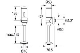 IQUA / Conti Infrarot U60 Aufputz-Urinalspüler 1/2"