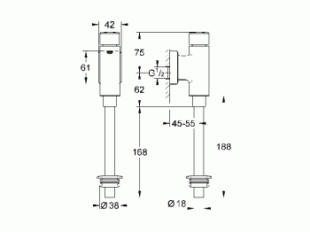 Grohe Urinal-Druckspüler Rondo DN 15