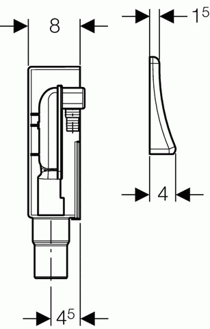 Geberit Röhrengeruchsverschluss Wandeinbau Abgang 50mm