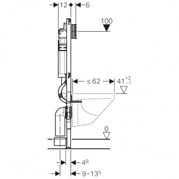 Geberit Duofix Element für Wand-WC, 112 cm, mit Sigma UP-Spülkasten 12 cm